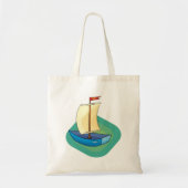 Blauwe boot tote bag (Voorkant)