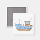 Blauwe Bootmagneet Magneet (Voorkant / Achterkant)