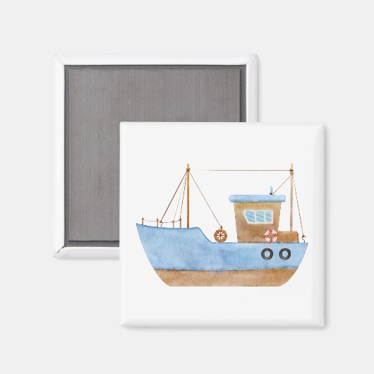 Blauwe Bootmagneet Magneet (Voorkant / Achterkant)