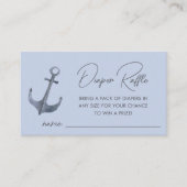 Blauwe bootthema Baby shower luier Raffle Informatiekaartje (Voorkant)