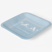 Blauwe Borden van rondtrekkende vogelbonnen Papieren Bordje (Gebogen)