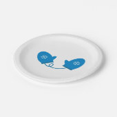 Blauwe Borden van winterMittens Papieren Bordje (Gekanteld)