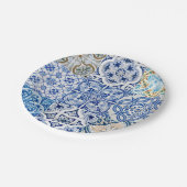 Blauwe Borden voor tegelpapier Papieren Bordje (Gekanteld)