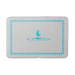 Blauwe border badmat met elegante waterdruppel