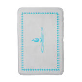 Blauwe border badmat met elegante waterdruppel (Voorkant Verticaal)