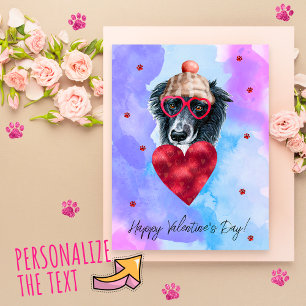 Blauwe Border Collie Valentijnsdag Cadeau Hond Feestdagenkaart