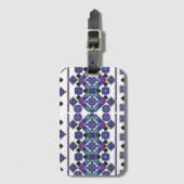 Blauwe Borduurwerk Bagagelabel (Voorkant (verticaal))