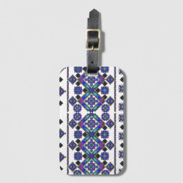 Blauwe Borduurwerk Bagagelabel