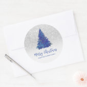 Blauwe borstkapper ronde sticker (Envelop)