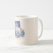 Blauwe Borstschelpen Strand Koffiemok (Voorkant rechts)