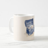 Blauwe Borstschelpen Strand Koffiemok (Voorkant links)