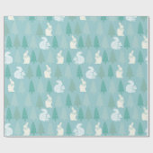 Blauwe bos Kikpijnboomeekhoornen en -knollen Cadeaupapier (Vlak)