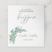 Blauwe bosbes met blauwe wilde bloemen Uitgebreide Plaatskaartje (Buitenkant ongevouwen)