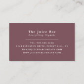 Blauwe bosbes, smoothie, Juice Bar Visitekaartje (Achterkant)