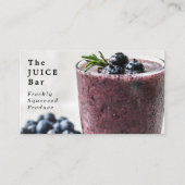 Blauwe bosbes, smoothie, Juice Bar Visitekaartje (Voorkant)