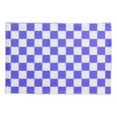 Blauwe bosbescrème geruit patroon kussensloop (Achterkant-Links)