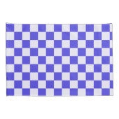 Blauwe bosbescrème geruit patroon kussensloop (Achterkant-Rechts)