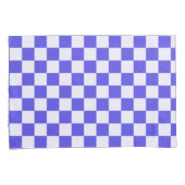 Blauwe bosbescrème geruit patroon kussensloop (Voorkant-Rechts)