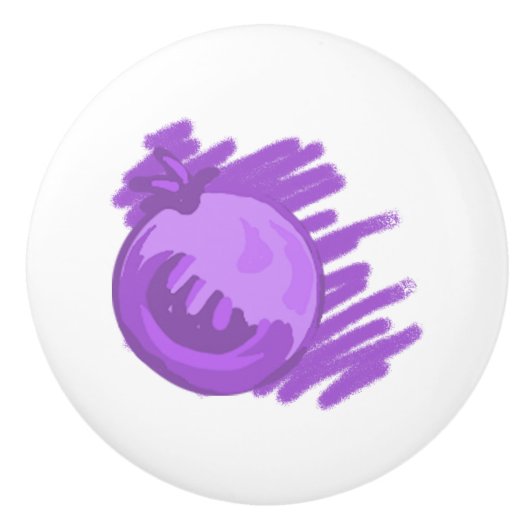 Blauwe bosbessen en roam keramische knop (Voorkant)