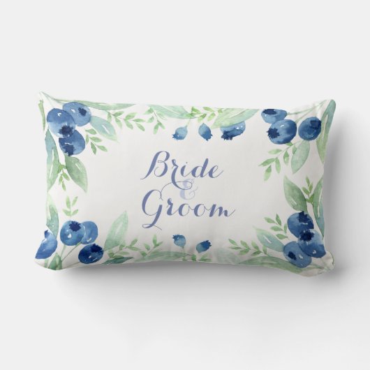 Blauwe bosbessen in de midzomer Rustic Wedforever Kussen (Achterkant)