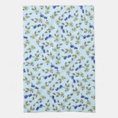 Blauwe bosbessen met blauwe achtergrond theedoek (Verticaal)