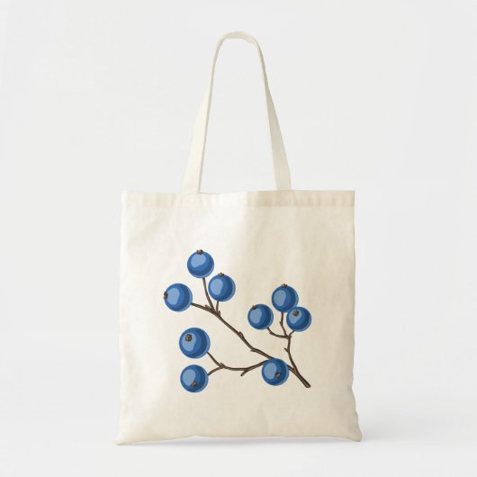 Blauwe bosbessen op een Canvas tas voor bijkantoor (Voorkant)