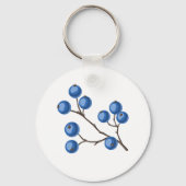 Blauwe bosbessen op een Sleutelhanger voor bijkant (Voorkant)
