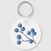 Blauwe bosbessen op een Sleutelhanger voor bijkant (Achterkant)