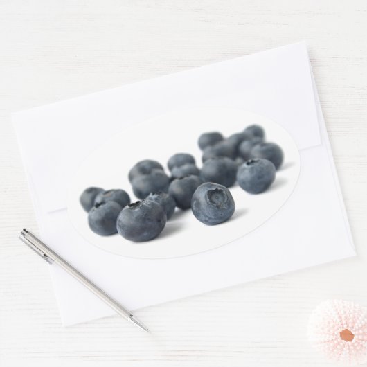 Blauwe bosbessen, vers ovale sticker (Envelop)