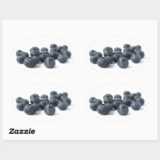 Blauwe bosbessen, vers ovale sticker (Vel)