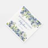 Blauwe bosbessenbloemen baby showers papieren serv servet (Hoek)