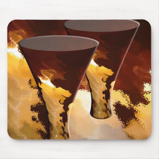 Blauwe bosbrandblusbril kaarsen Gold Brown Muismat (Voorkant)