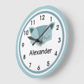 Blauwe bosgrond Fox Face Acrylwall Clock Grote Klok (Hoek)