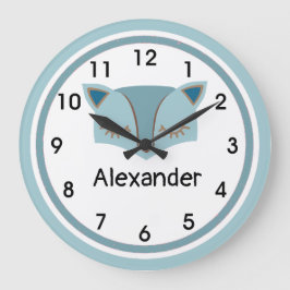 Blauwe bosgrond Fox Face Acrylwall Clock Grote Klok