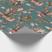 Blauwe bossen cadeaupapier (Hoek)