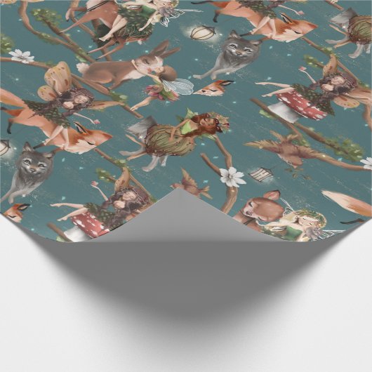 Blauwe bossen cadeaupapier (Hoek)