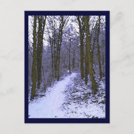 Blauwe Bossen in Snow Briefkaart