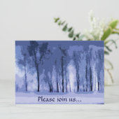 Blauwe Bossen Winteruitnodiging Kaart (Staand voorkant)