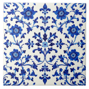 blauwe botanica-tegel tegeltje