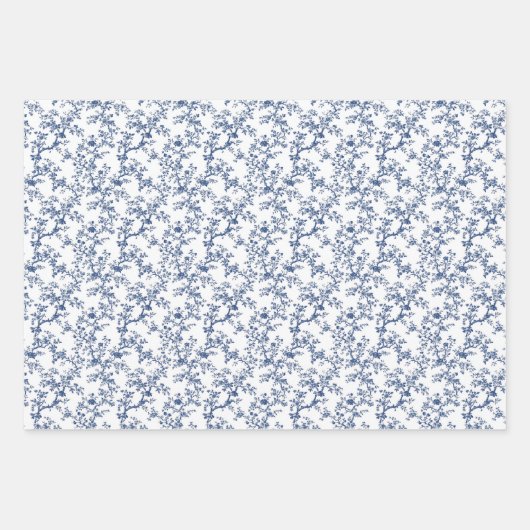 Blauwe Botanicals 3 Inpakpapier Vel (Voorkant 3)