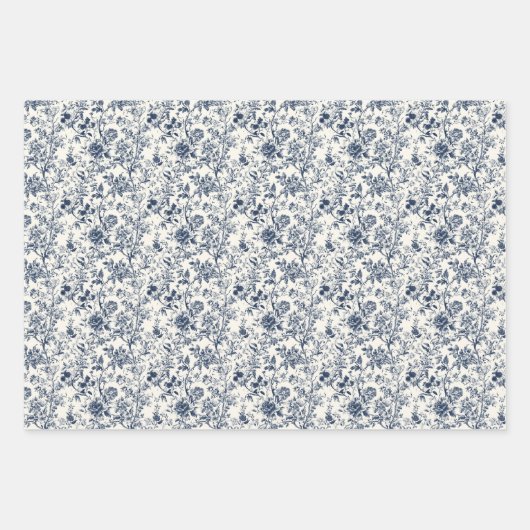  Blauwe Botanicals 3 Inpakpapier Vel (Voorkant)