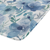 Blauwe Botanische Aquarel Bloementuin Snijplank (Hoek)