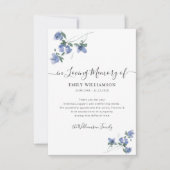 blauwe botanische begrafenis bedankt voor je opmer (Voorkant)