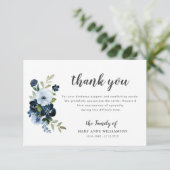 blauwe botanische begrafenis dank u . bedankkaart (Staand voorkant)