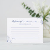 Blauwe Botanische Bloem Baptism Advies (Staand voorkant)