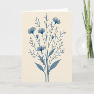 Blauwe Botanische Bloesem Kaart