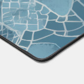 Blauwe Botanische Geometrische Batik Bureaumat (Hoek)