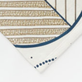 Blauwe botanische geometrische doedel fleece deken (Hoek)