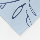 Blauwe botanische gepersonaliseerde naam en monogr fleece deken (Hoek)