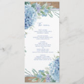 Blauwe Botanische Huwelijkshydrangea menu (Voorkant)